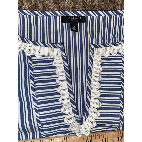 Talbots Women Size 8 Petite Stripped Tank Style Blouse - Picture 5 of 7